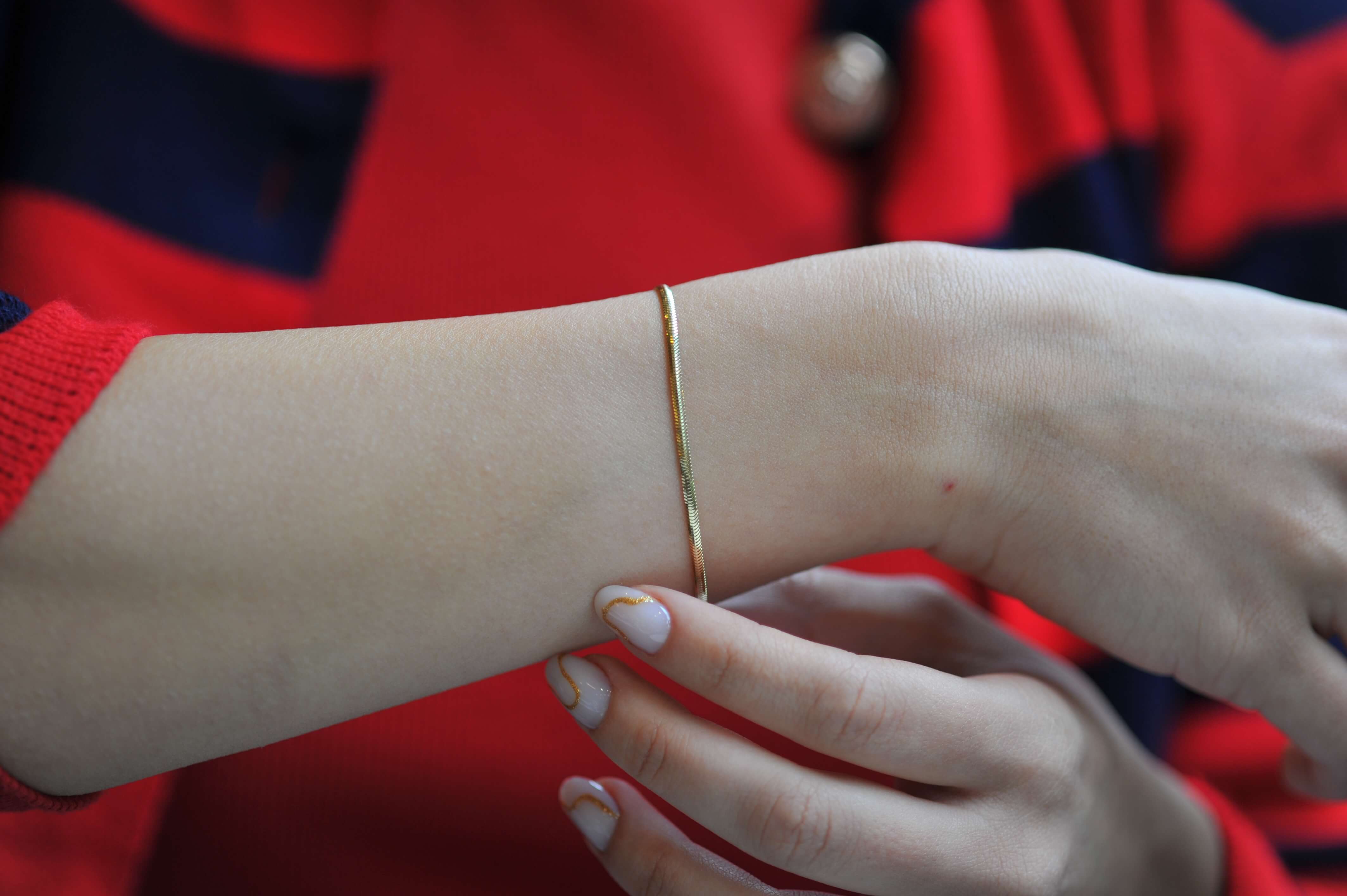 14k Solid Gold Snake Chain Bracelet